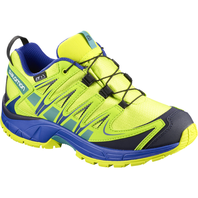 Zapatillas Trail Running Salomon Niños Amarillo / Azules - Salomon Argentina XA PRO 3D CSWP J ,07829